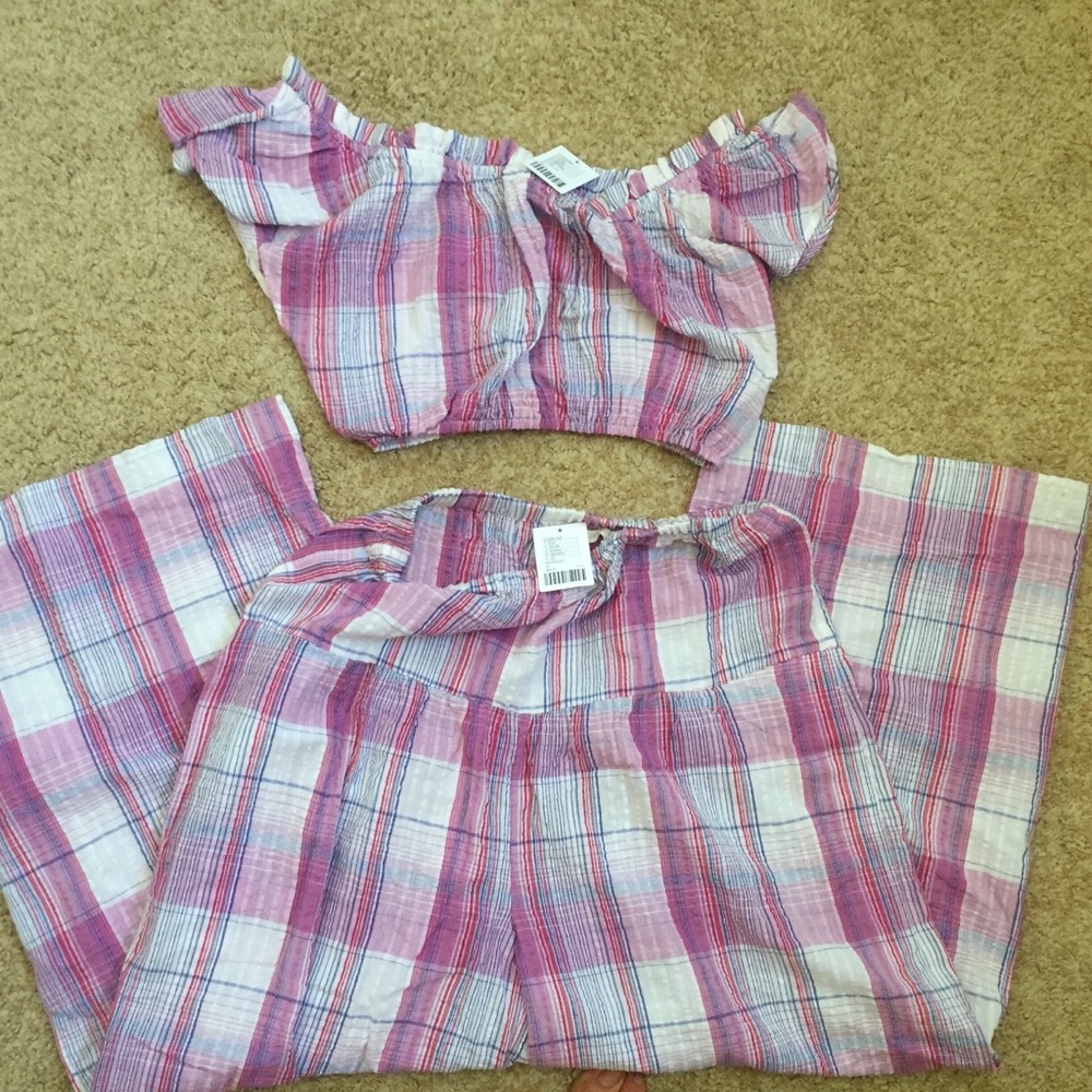 UO Plaid Two Piece Set